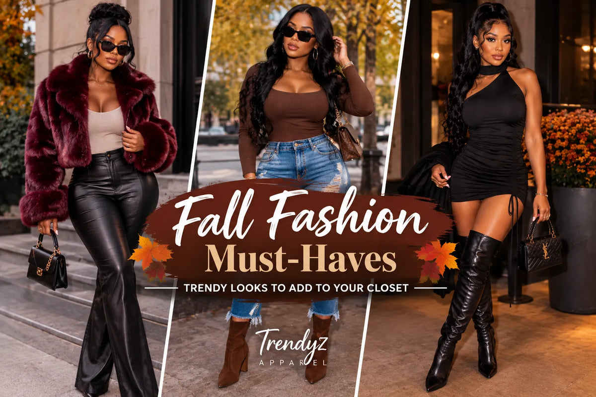Trendy fall fashion outfits featuring jackets, denim, boots, and stylish layers from Trendyz Apparel