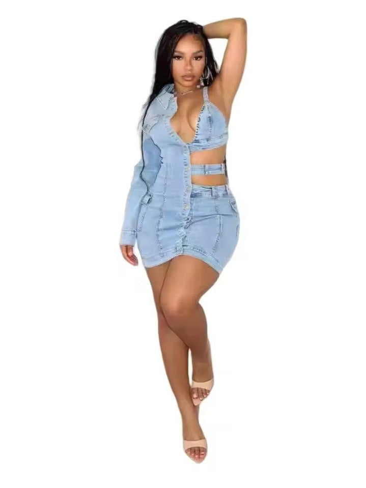 The Skyler Denim Mini Dress image 3