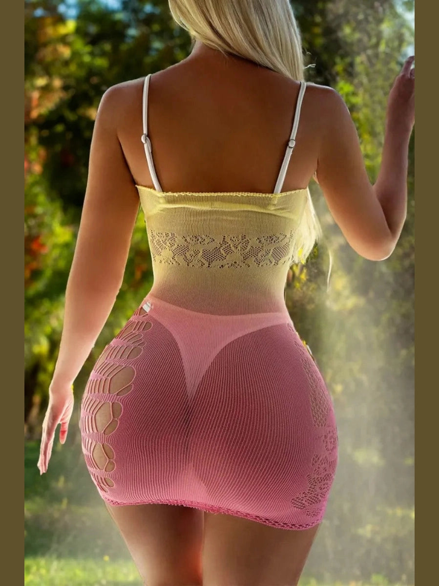 Peach Sunrise Backless Lingerie image 4