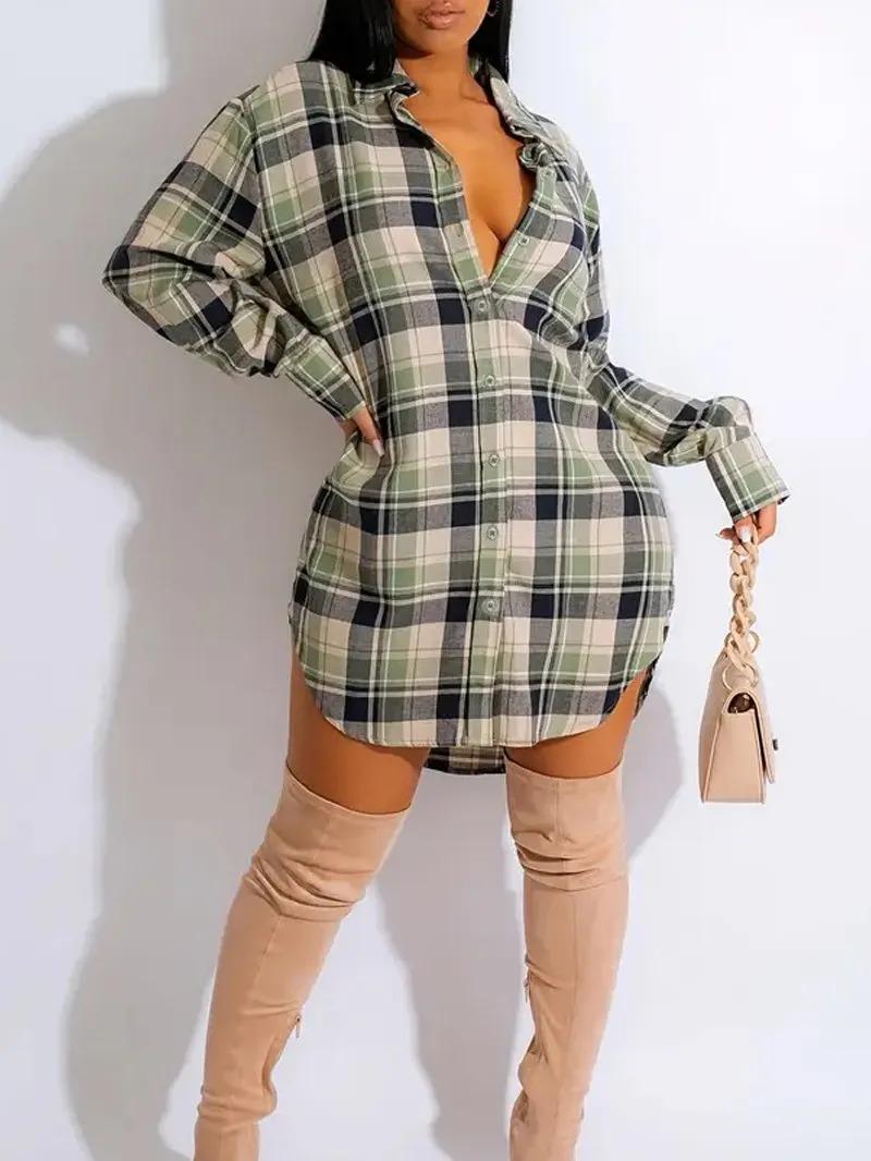 The Evergreen Plaid Shirt Dress image 0