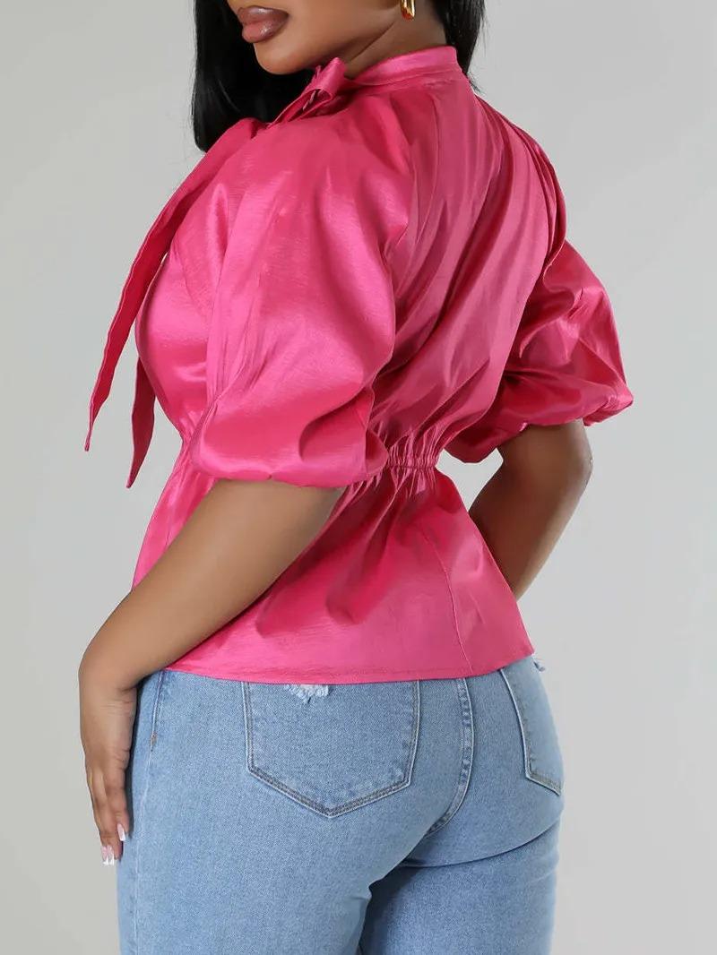 The Button Ruche Turtleneck Top image 3