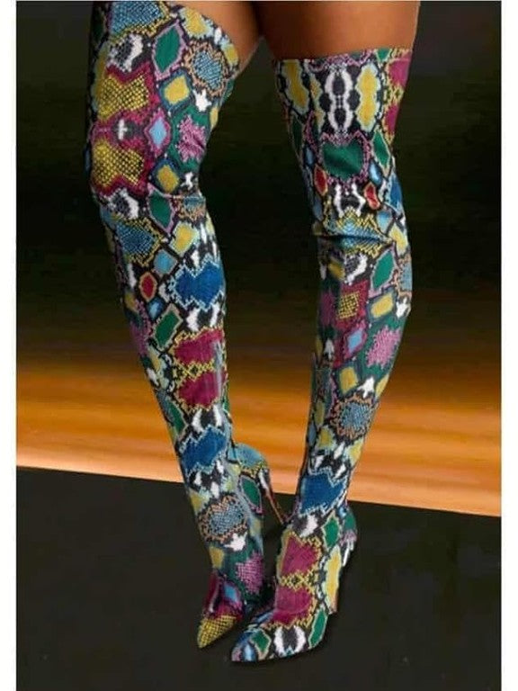 Chromatic Diva High Heel Boots