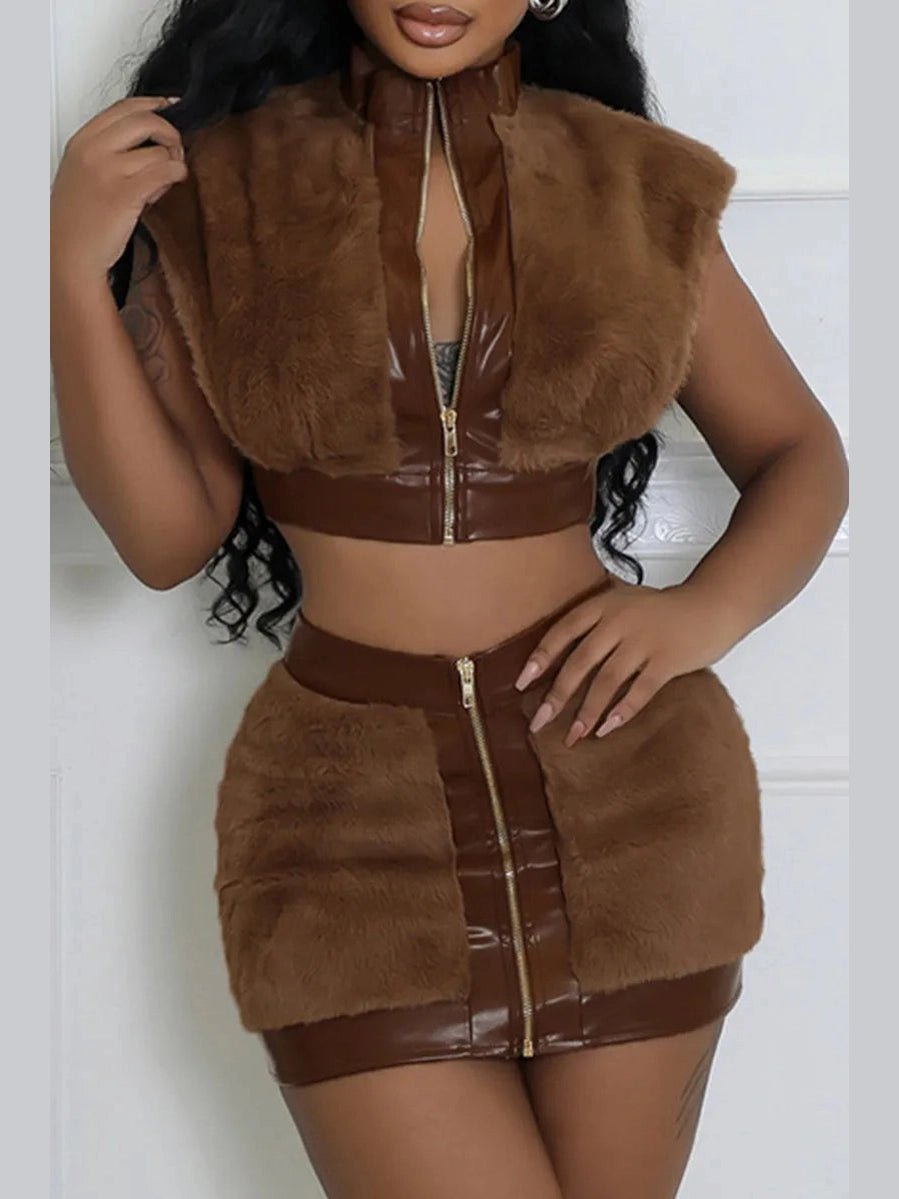 Zipped Temptation Skirt Set image 0