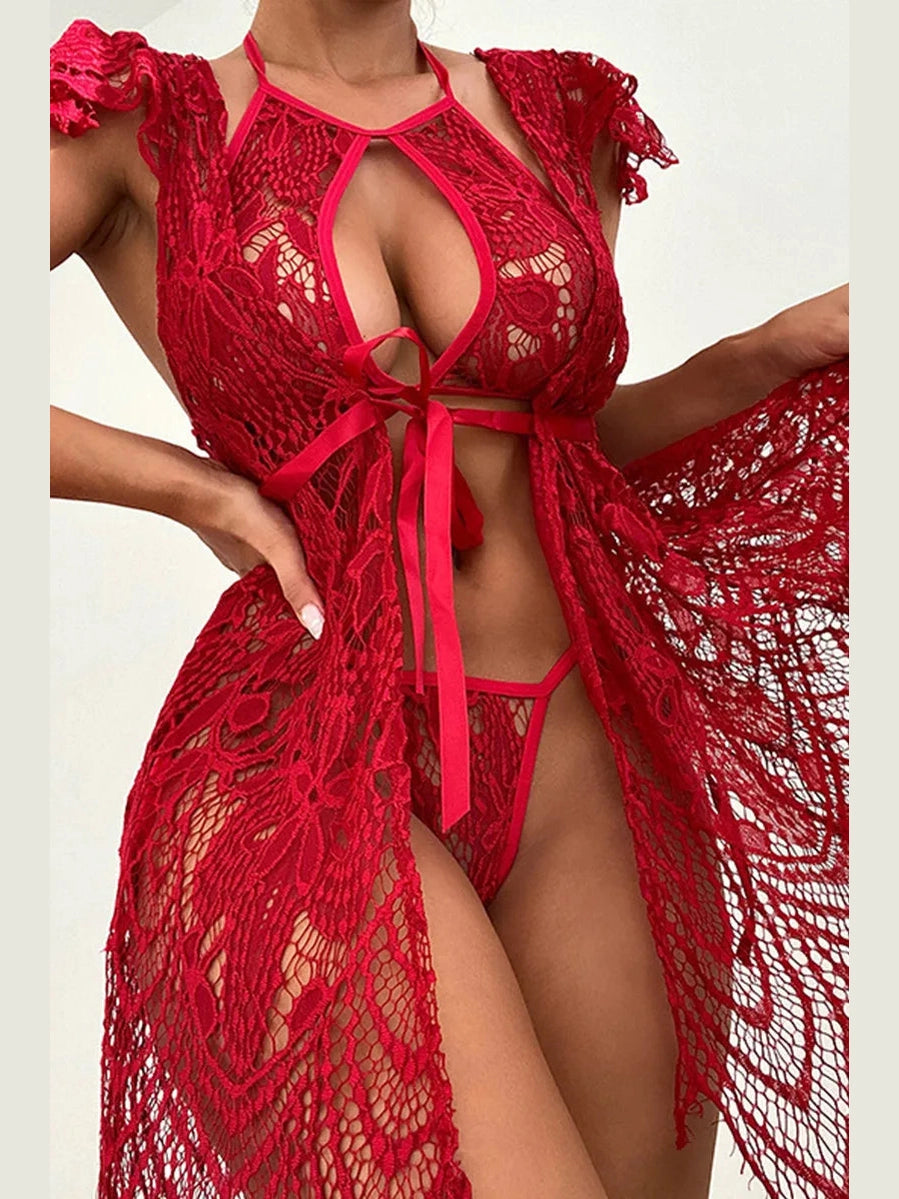 Lace & Lust Three-Piece Lingerie Set image 0