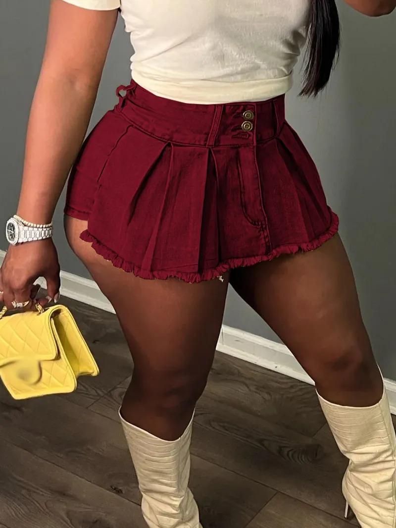 The Burgundy Button Mini Skort image 1