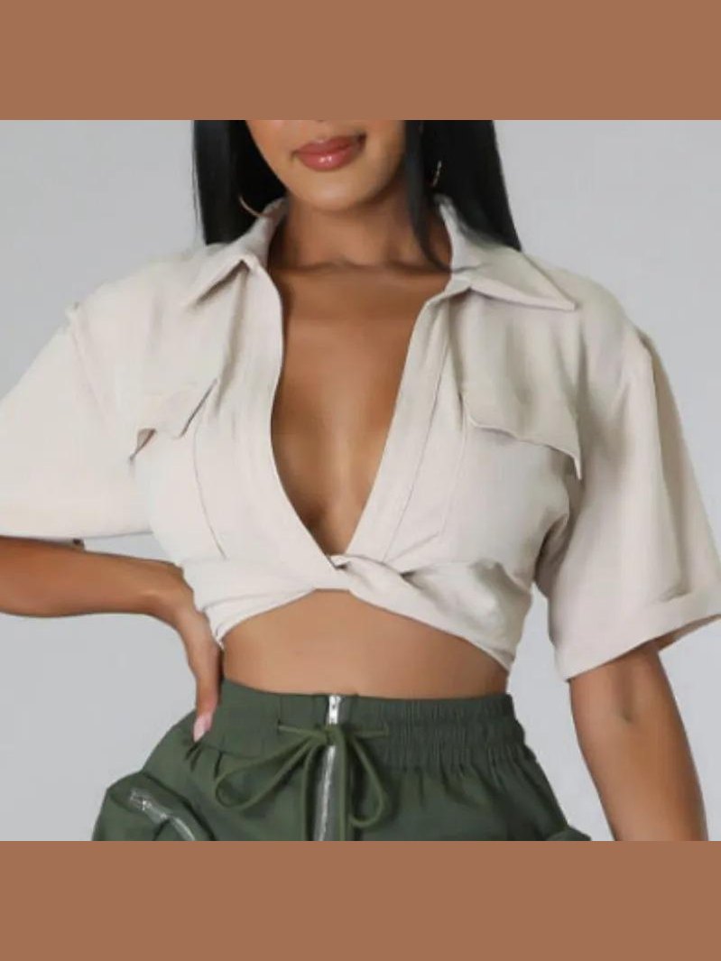The Charm Crop Top - Apricot, S image
