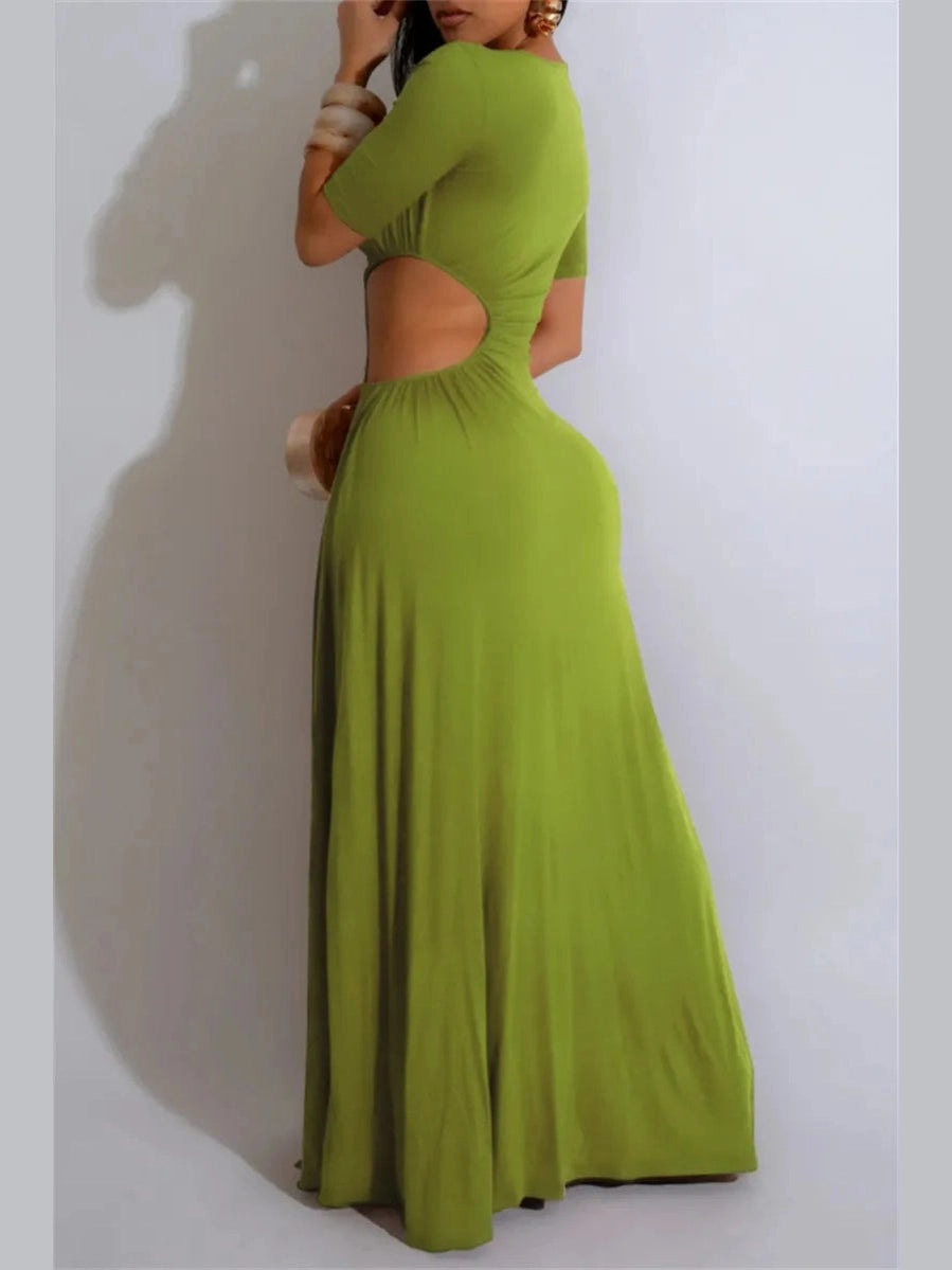The Hollowed Slit Maxi Dress image 1