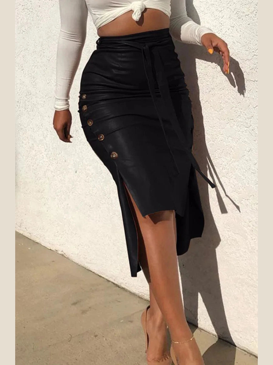 Boss Energy Faux Leather Skirt