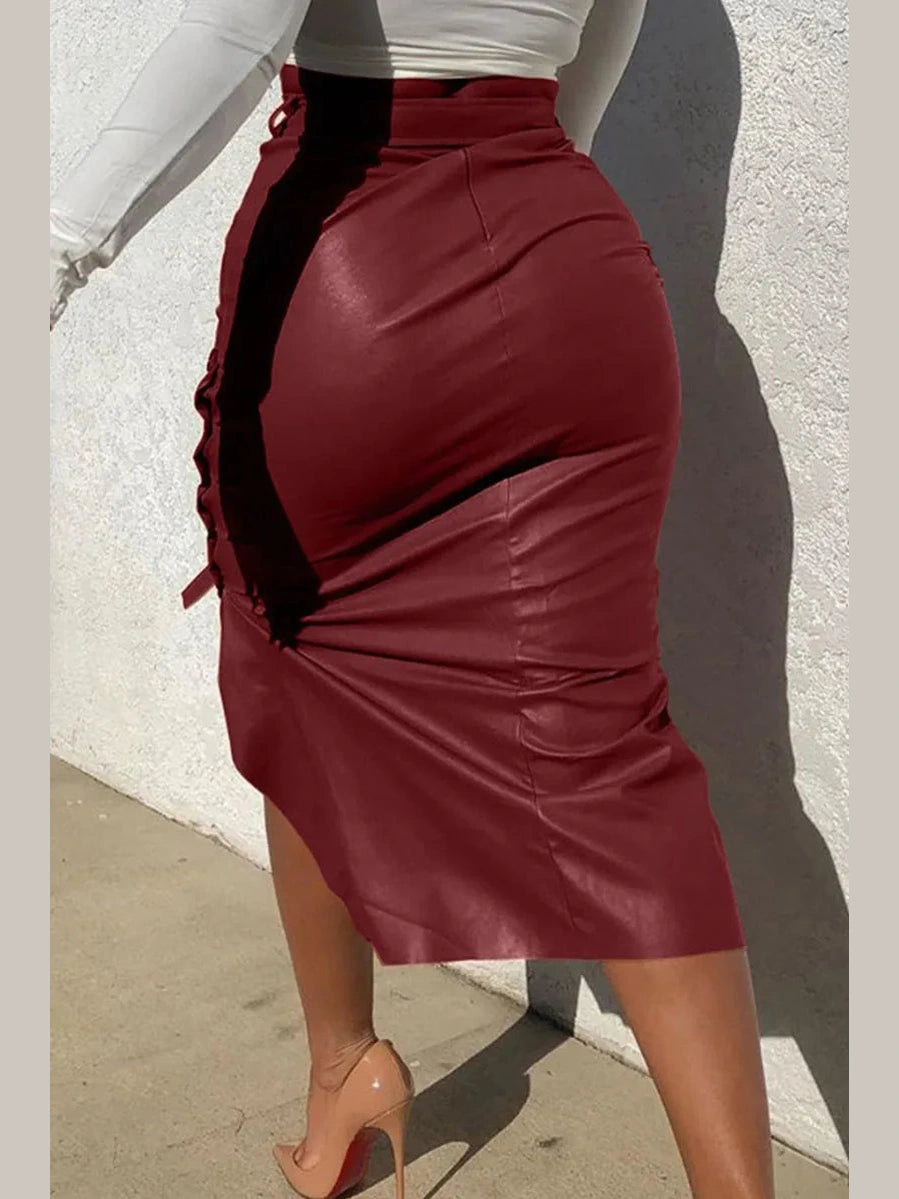 Boss Energy Faux Leather Skirt