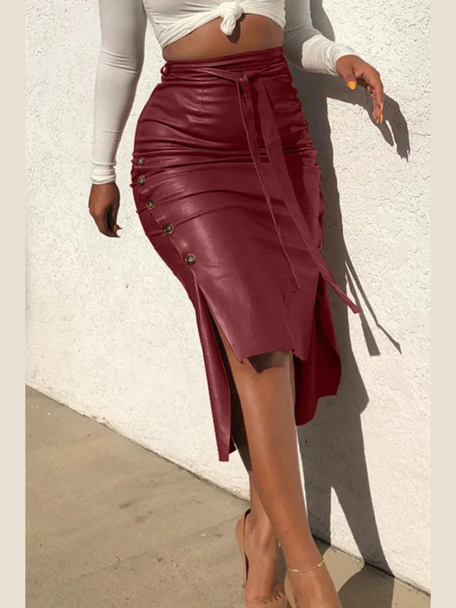 Boss Energy Faux Leather Skirt