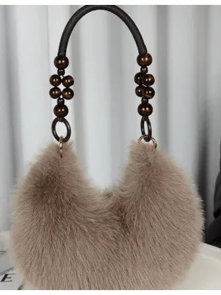 Cozy Girl Beaded Crescent Bag