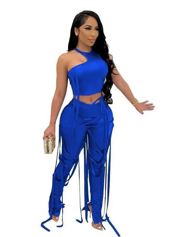 Chic Draped Bandage Two Piece Set