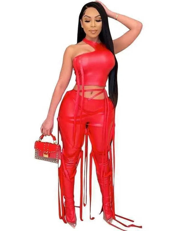 Chic Draped Bandage Two Piece Set