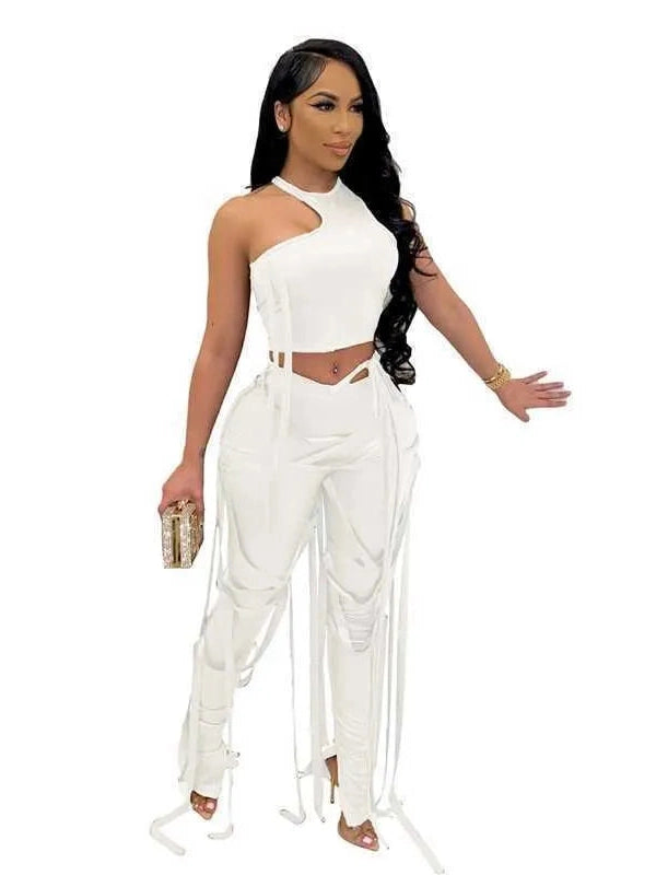 Chic Draped Bandage Two Piece Set