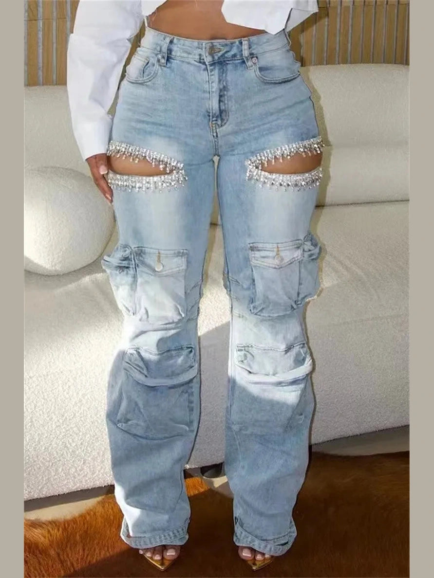 Glam Edge Rhinestone Jeans