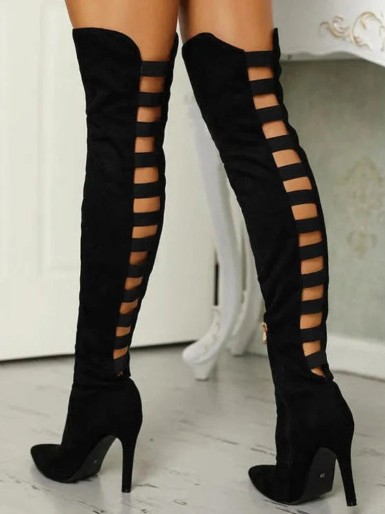 Midnight Cutout Stiletto Boots
