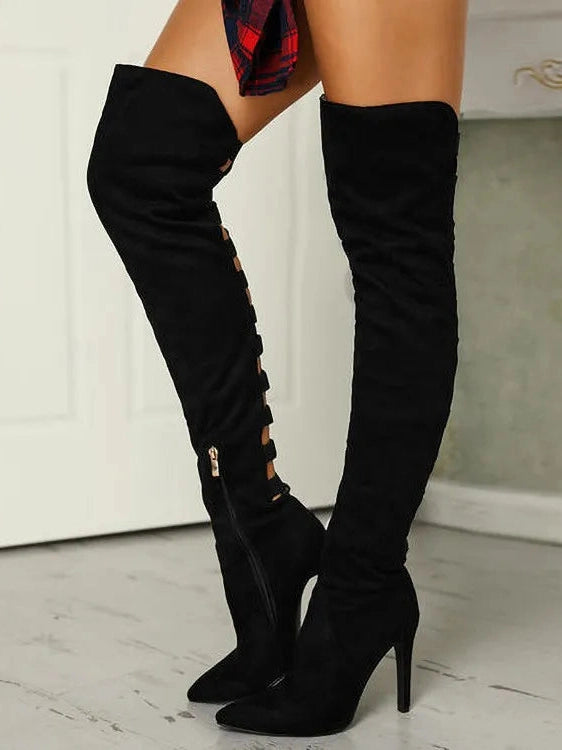 Midnight Cutout Stiletto Boots