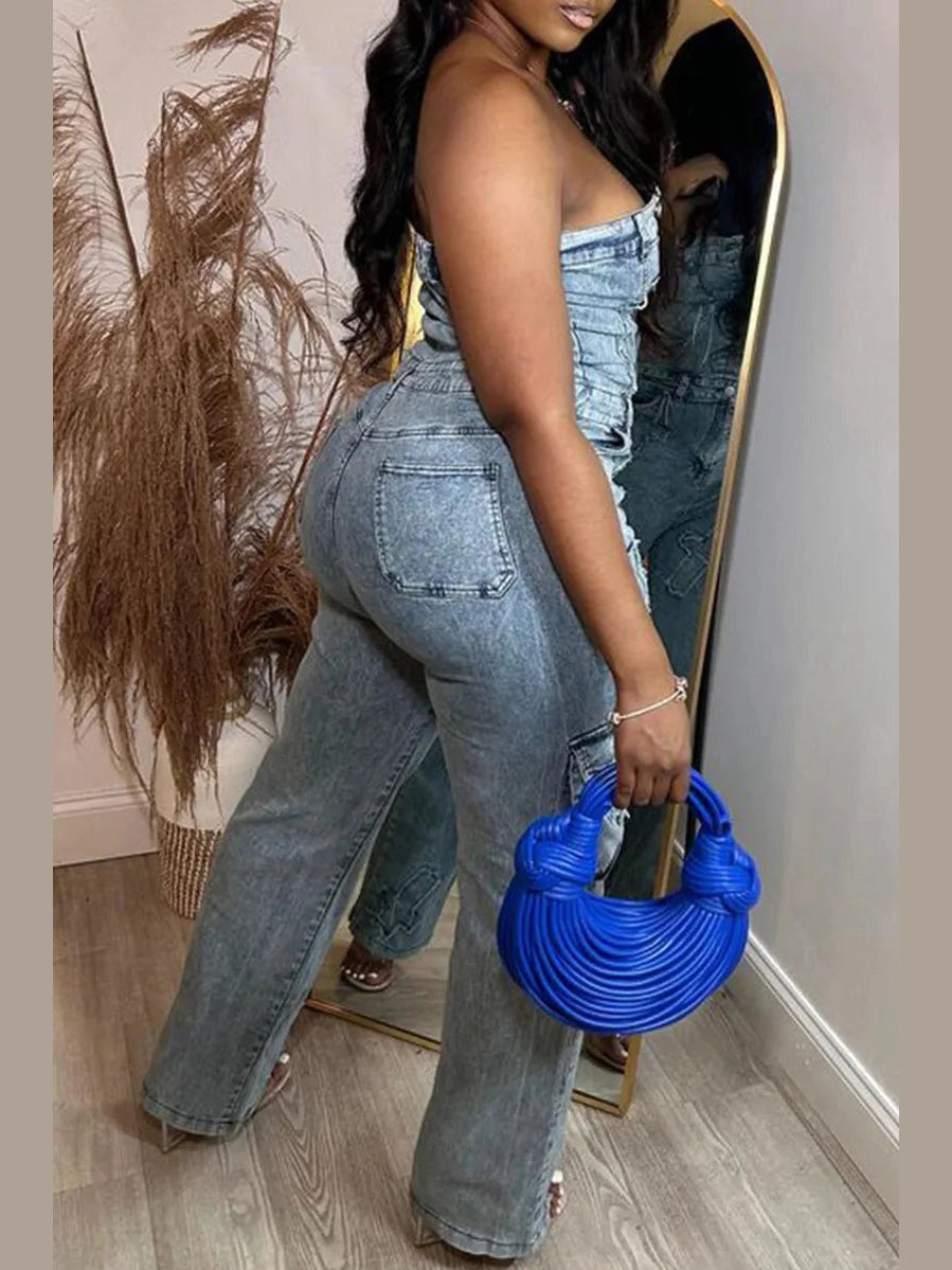 No Limits Denim Jumpsuit