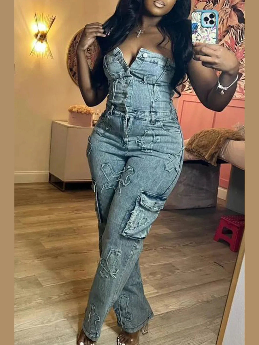 No Limits Denim Jumpsuit