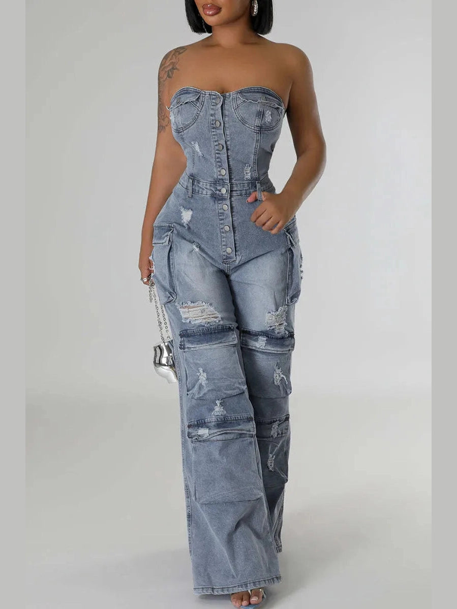 No Rules Denim Jumpsuit