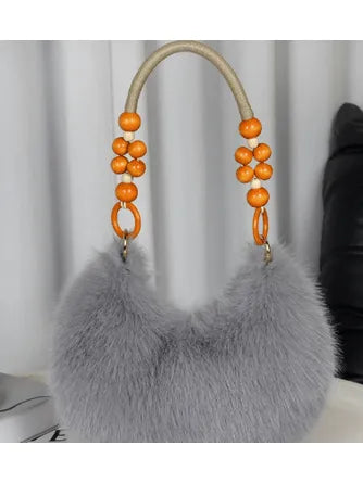 Cozy Girl Beaded Crescent Bag