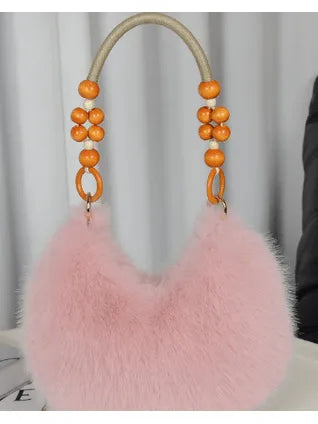 Cozy Girl Beaded Crescent Bag
