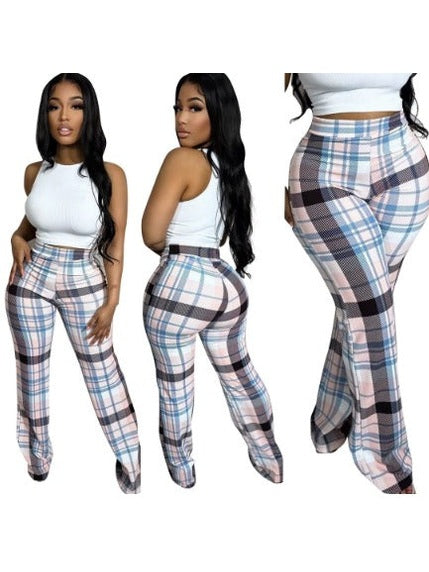 Plaid Crush High Waist Pants