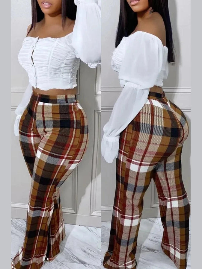 Plaid Crush High Waist Pants