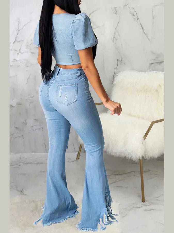 Rebel Hem Bootcut Jeans