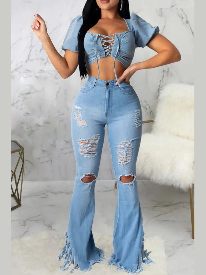 Rebel Hem Bootcut Jeans