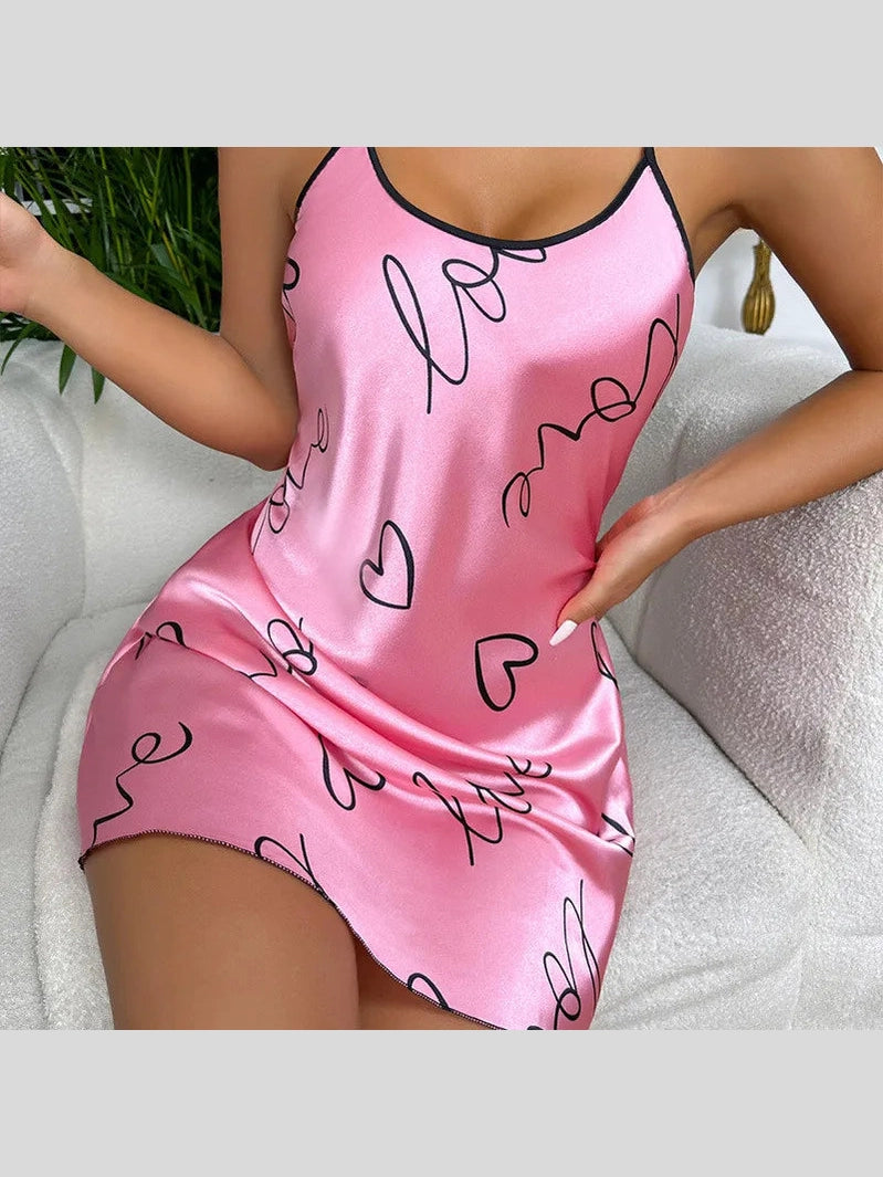 Satin Kiss Backless Nightgown