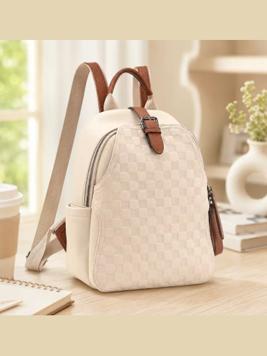 Chic Checkered Mini Backpack