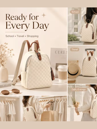 Chic Checkered Mini Backpack