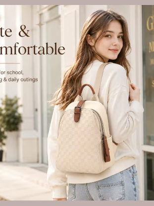 Chic Checkered Mini Backpack