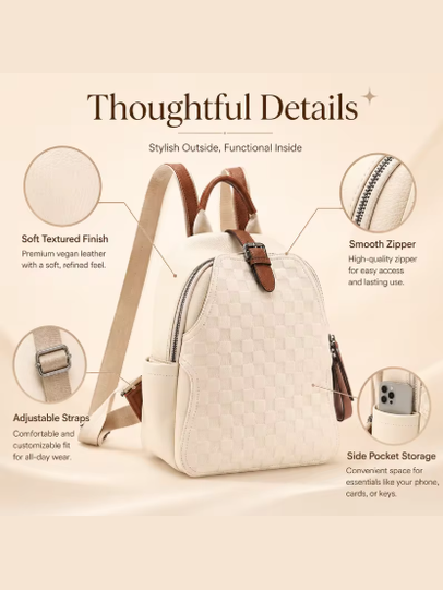 Chic Checkered Mini Backpack