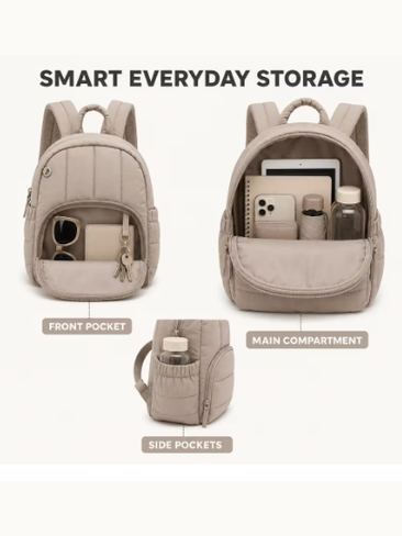 Puffy Quilted Mini Backpack
