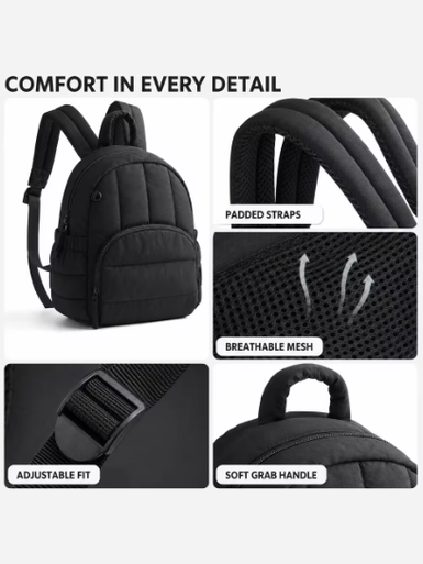 Puffy Quilted Mini Backpack