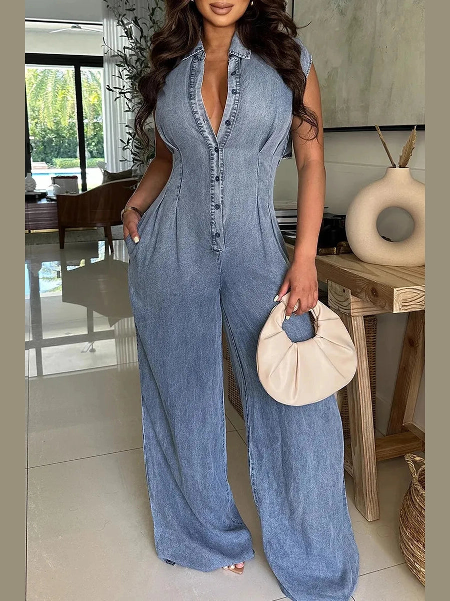 The City Chic Denim Jumpsuit