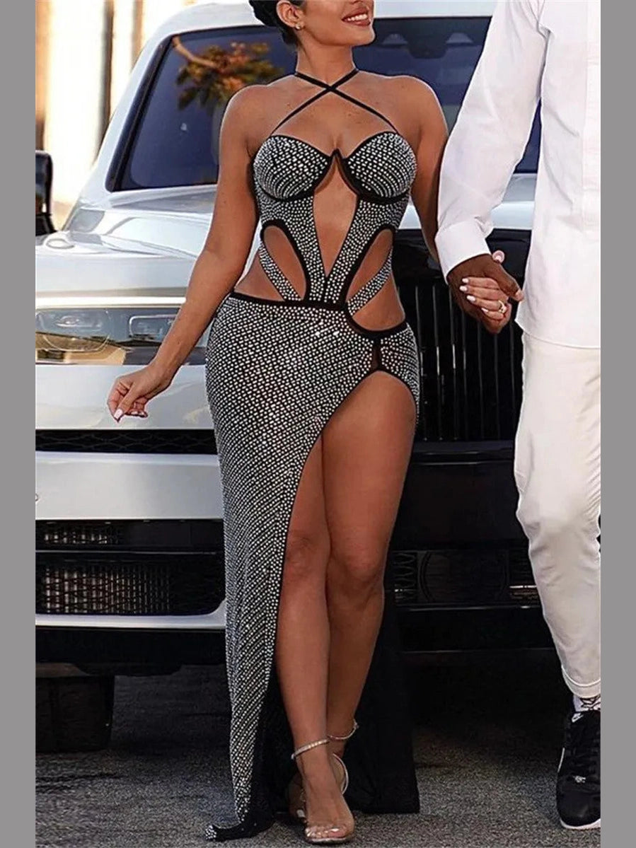 The Diamond Drip Rhinestone Dress
