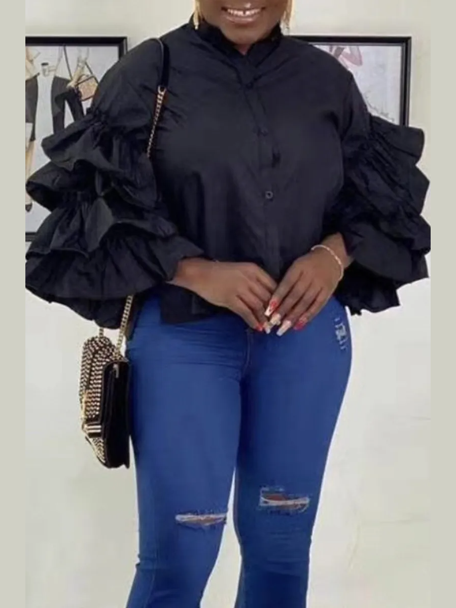 The Flare Bell Button Shirt