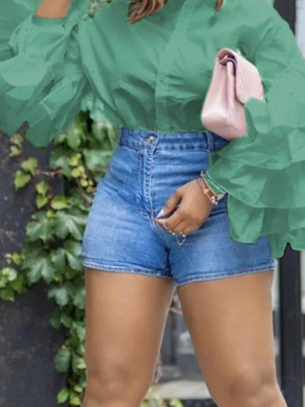 The Flare Bell Button Shirt