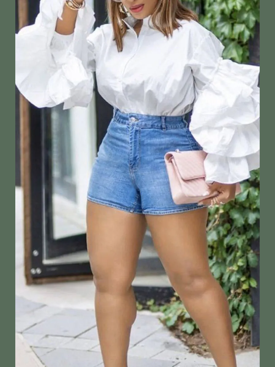 The Flare Bell Button Shirt