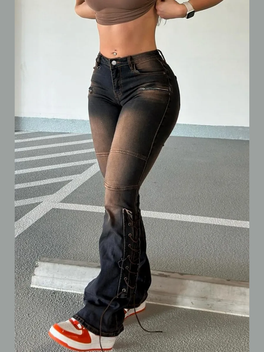 The Slate Belted Mid-Rise Jeans