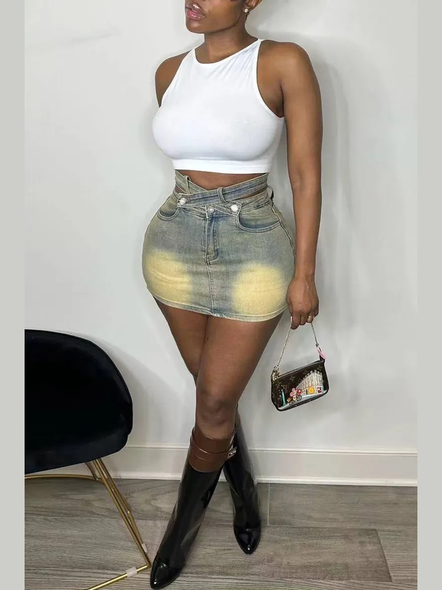 The Washed Wave Mini Skirt