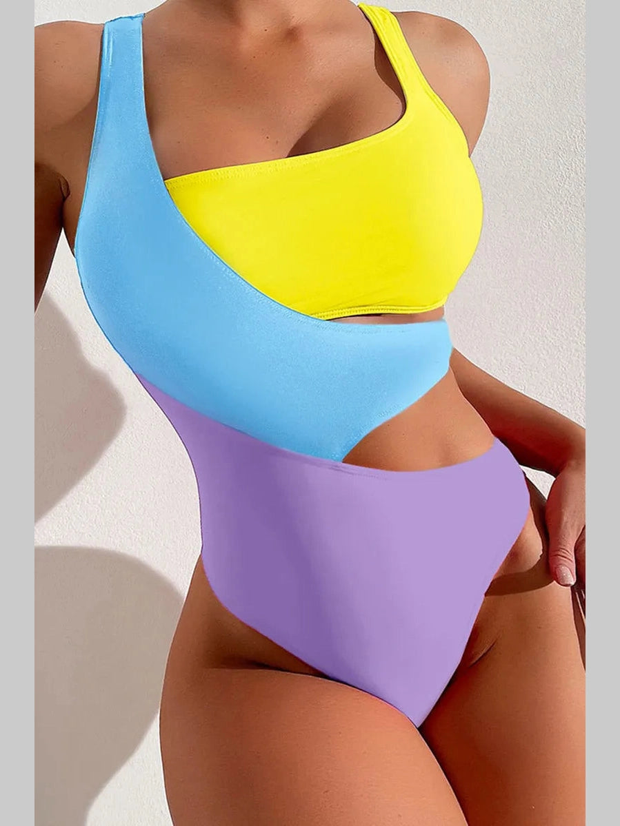 Triple Pop Cutout Swimsuit