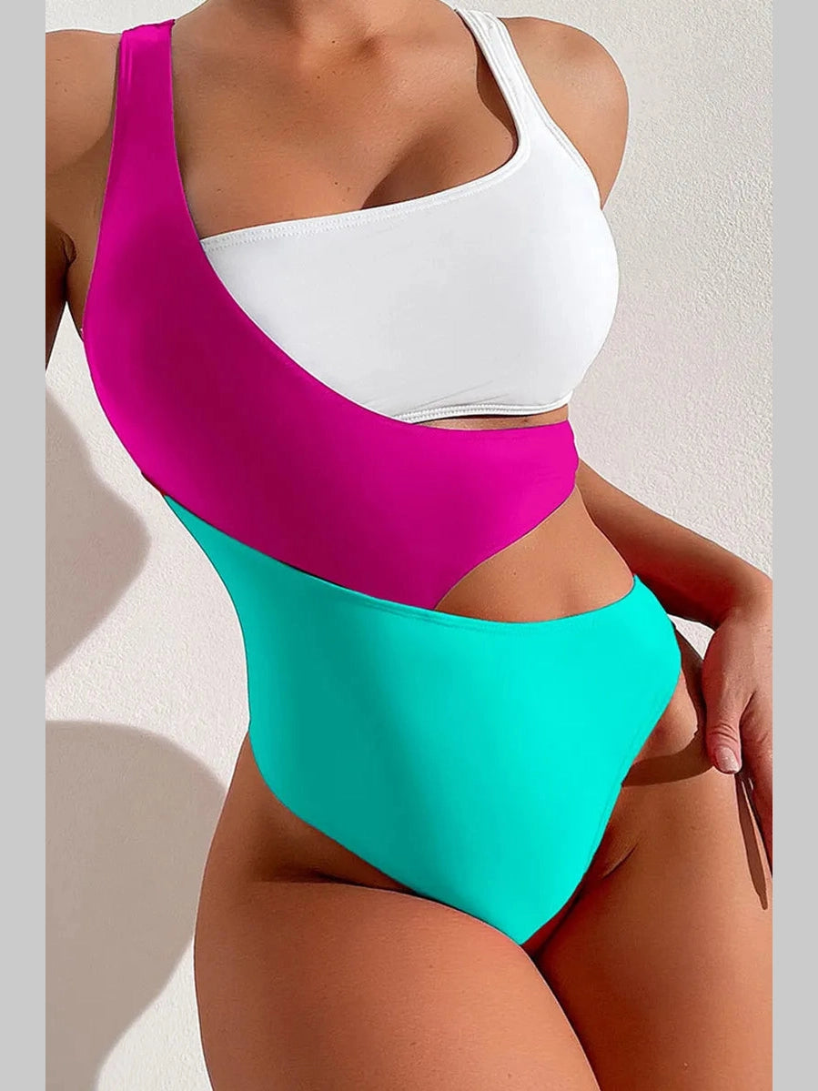 Triple Pop Cutout Swimsuit