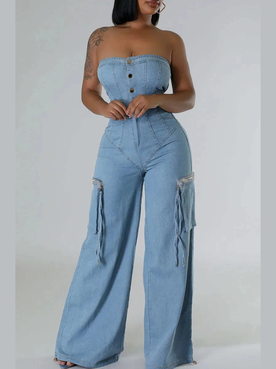 Unbothered Denim Jumpsuit