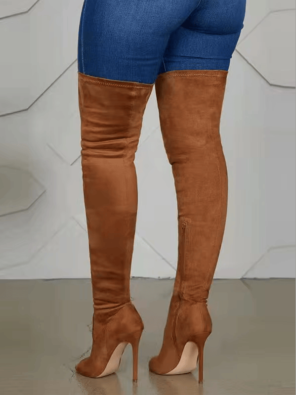 Veloura Bare Toe Thigh High Boots