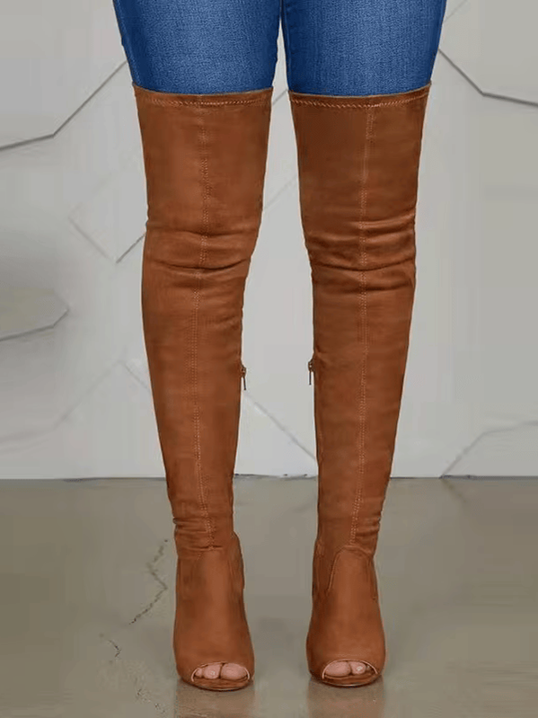 Veloura Bare Toe Thigh High Boots