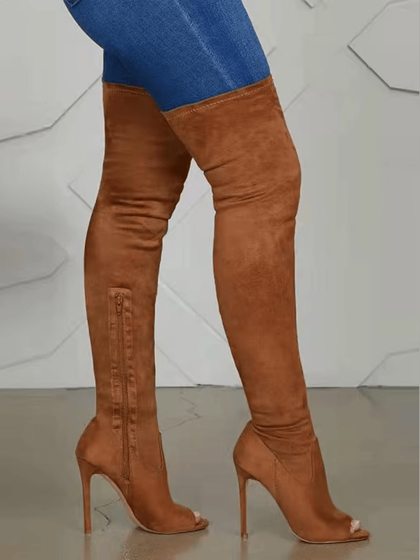 Veloura Bare Toe Thigh High Boots